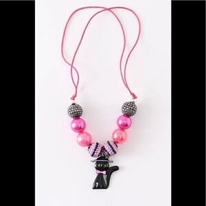 Halloween Cat Witch Bubble Kids Necklace